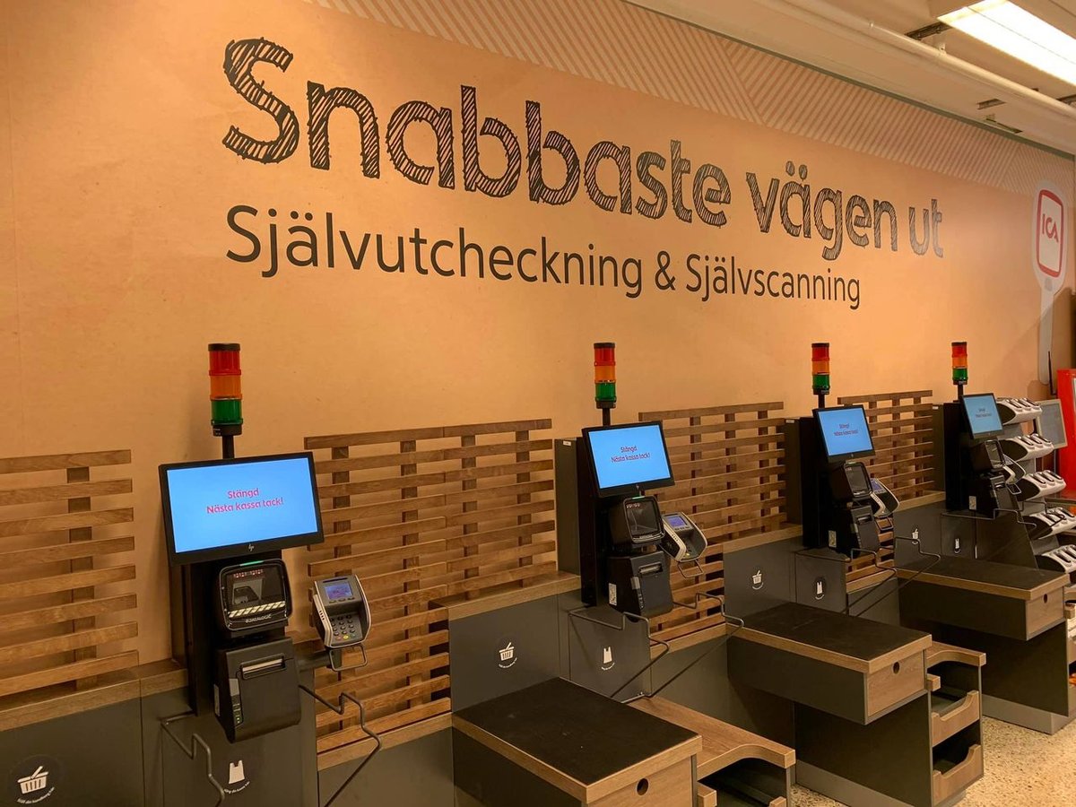 Self-checkout in ICA store